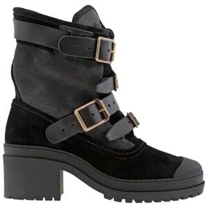 ⚫️ BURBERRY LADIES DUKES AVIATOR BUCKLE DETAIL BOOTS, new!